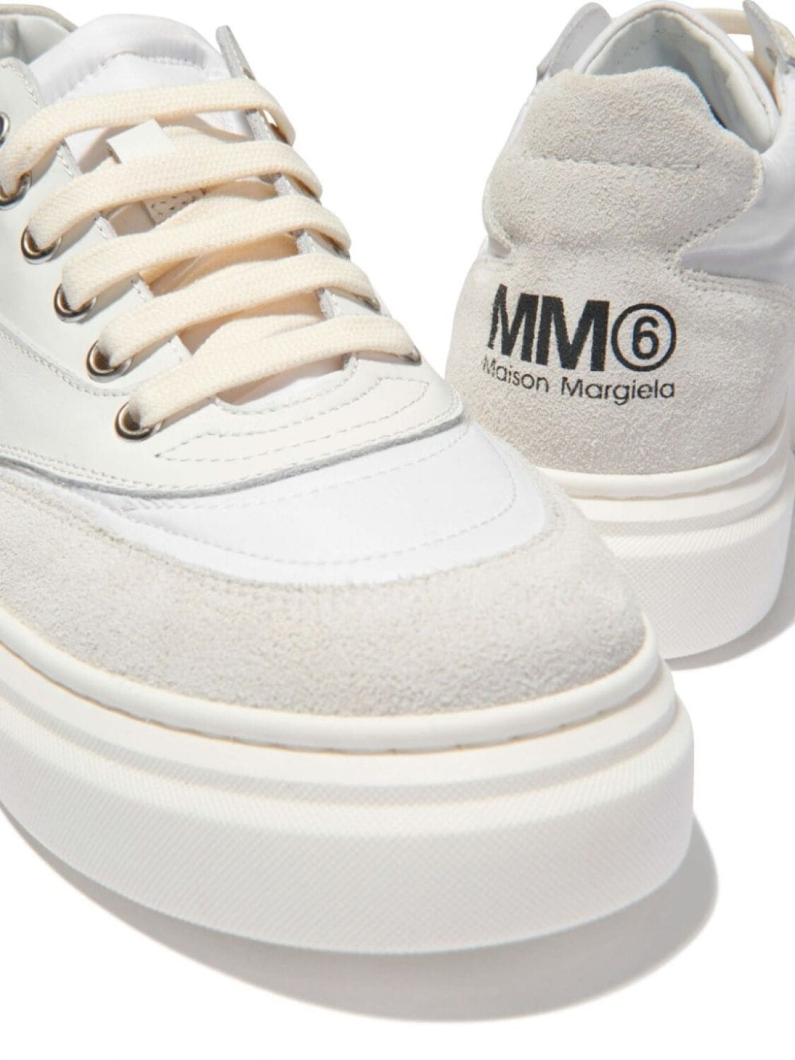 MM6 Maison Margiela Kids кожаные кеды, белый
MM6 Maison Margiela Kids кожаные кеды, белый