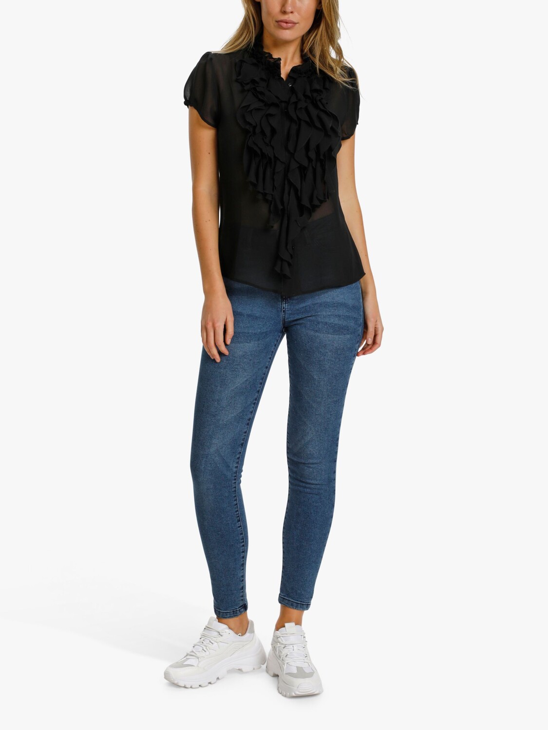 Saint Tropez Блузка Lilly с короткими рукавами и рюшами, черная
Saint Tropez Блузка Lilly с короткими рукавами и рюшами, черная