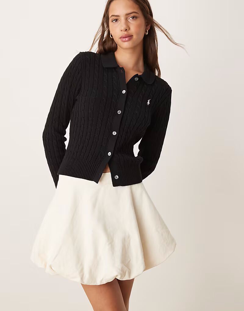 Мини-юбка-фонарик из денима Mango белого цвета 
Мини-юбка-фонарик из денима Mango белого цвета