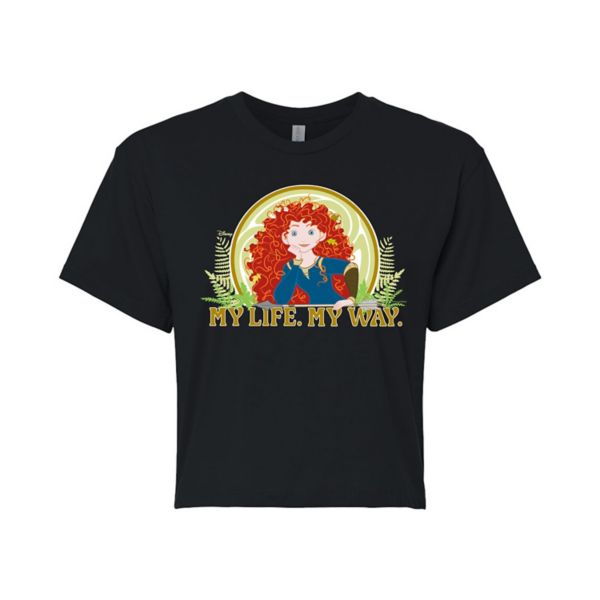 Укороченная футболка Princess Merida Juniors «Моя жизнь, мой путь» Disney, черный 
Укороченная футболка Princess Merida Juniors «Моя жизнь, мой путь» Disney, черный