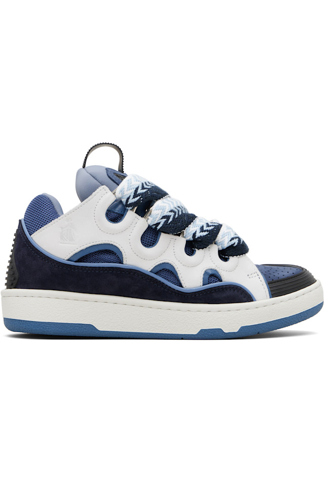 Lanvin Синие кожаные кроссовки с бордюром
Lanvin Синие кожаные кроссовки с бордюром