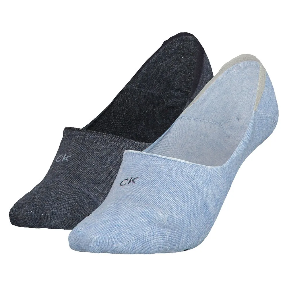 Носки Calvin Klein 701218767 no show 2 pairs, синий/серый 
Носки Calvin Klein 701218767 no show 2 pairs, синий/серый
