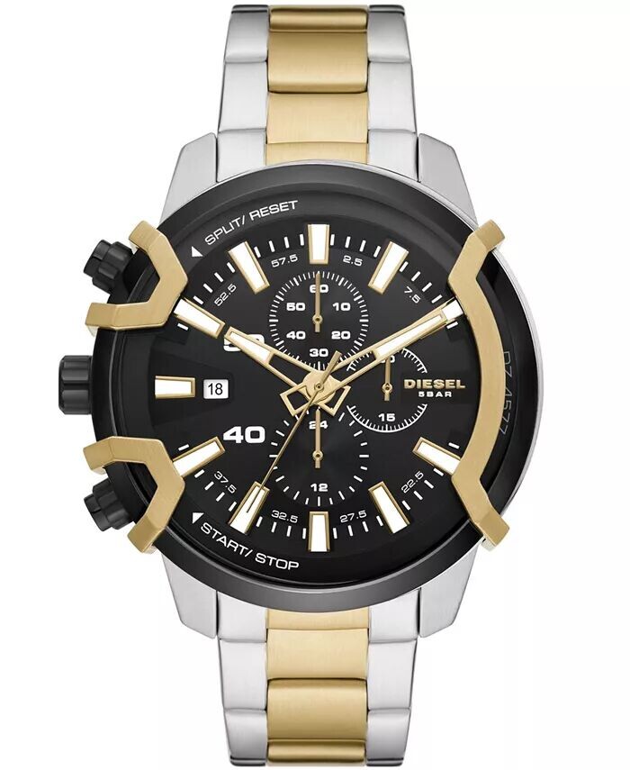 Мужские двухцветные часы-браслет из нержавеющей стали с рифленым хронографом, 48 мм Diesel
Мужские двухцветные часы-браслет из нержавеющей стали с рифленым хронографом, 48 мм Diesel
