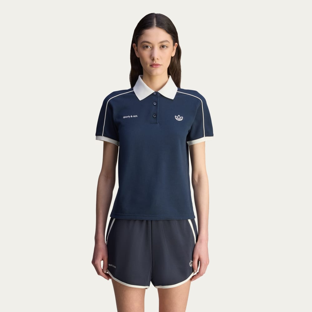 Футболка Adidas Sporty & Rich Polo Tee, цвет Night Navy 
Футболка Adidas Sporty & Rich Polo Tee, цвет Night Navy