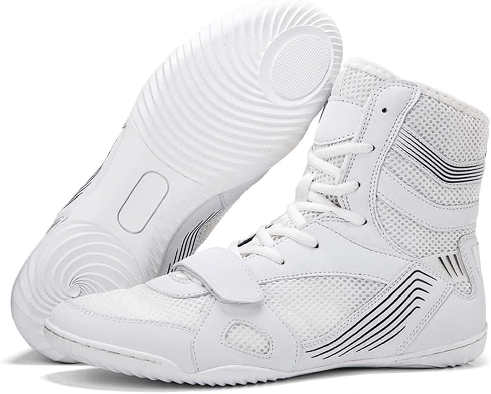 Мужские высокие боксерские кроссовки с ботинками для борьбы, легкие, дышащие для пауэрлифтинга, бодибилдинга, становой тяги и тренировок в спортзале Hiuzylqx, белый
Мужские высокие боксерские кроссовки с ботинками для борьбы, легкие, дышащие для пауэрлифтинга, бодибилдинга, становой тяги и тренировок в спортзале Hiuzylqx, белый