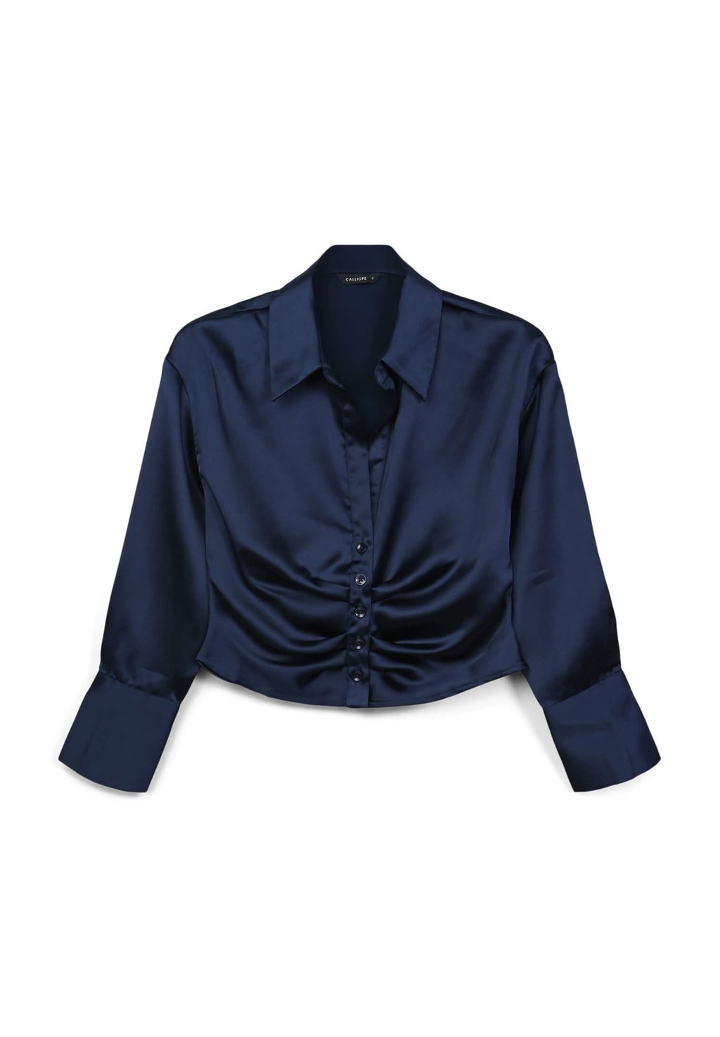 Блузка на пуговицах CROP SIMIL CON ARRICCIO Calliope, синий 
Блузка на пуговицах CROP SIMIL CON ARRICCIO Calliope, синий