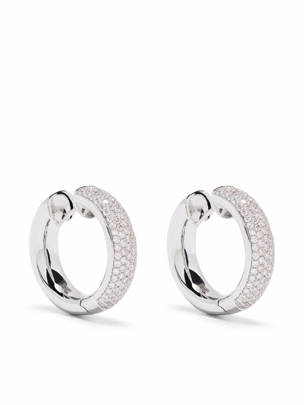 Серьги-кольца из белого золота с бриллиантами Tirisi, серебяный
Серьги-кольца из белого золота с бриллиантами Tirisi, серебяный