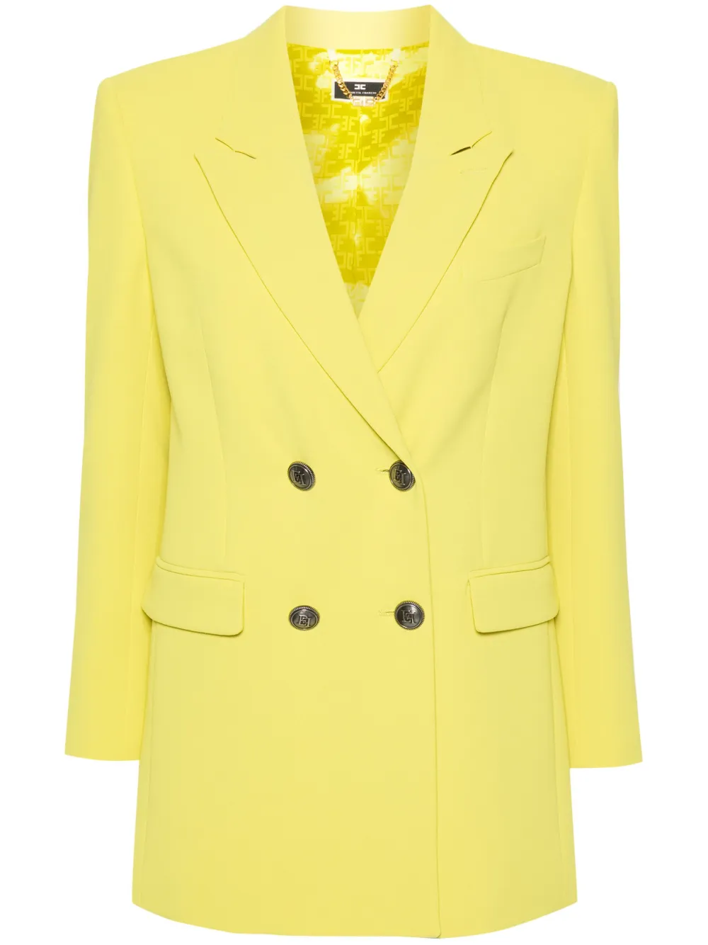 Двубортный пиджак Elisabetta Franchi, желтый
Двубортный пиджак Elisabetta Franchi, желтый
