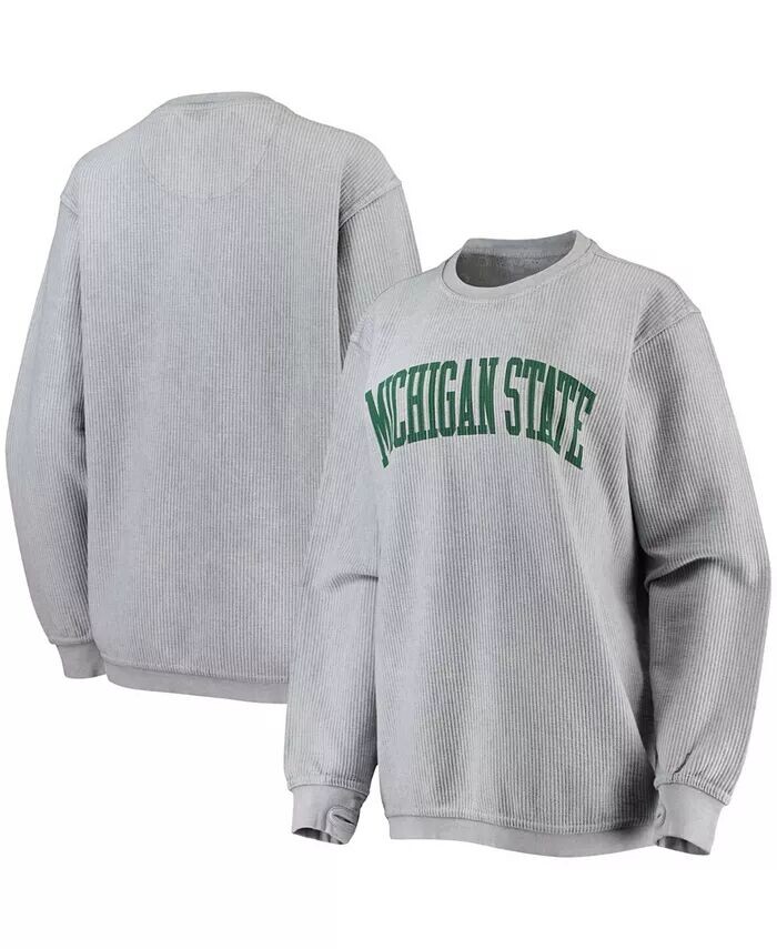 Женский серый свитер Michigan State Spartans с удобным шнурком в винтажном стиле, базовый пуловер с аркой Pressbox
Женский серый свитер Michigan State Spartans с удобным шнурком в винтажном стиле, базовый пуловер с аркой Pressbox