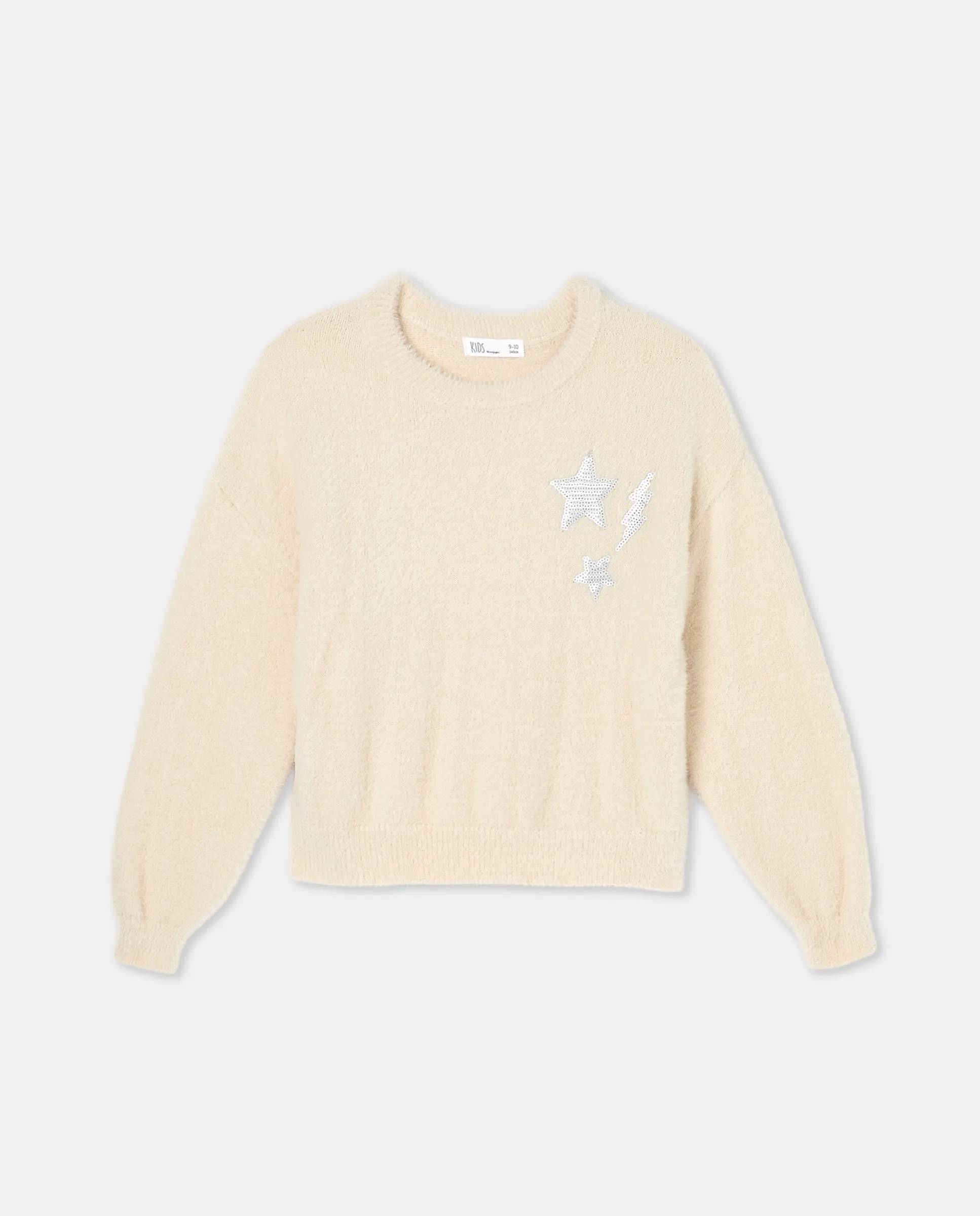 Детский свитер с пайетками и звездами Kids El Corte Inglés, белый 
Детский свитер с пайетками и звездами Kids El Corte Inglés, белый