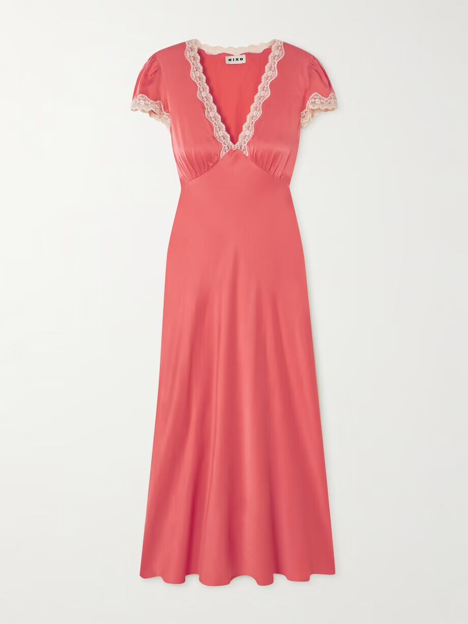 Платье миди Clarice из шелкового атласа с кружевной отделкой и аппликацией Rixo, коралловый
Платье миди Clarice из шелкового атласа с кружевной отделкой и аппликацией Rixo, коралловый