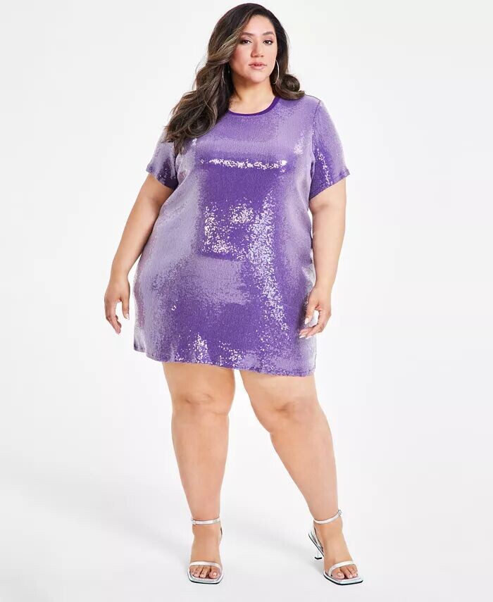 Модное платье больших размеров с принтом и короткими рукавами и пайетками Nina Parker, фиолетовый
Модное платье больших размеров с принтом и короткими рукавами и пайетками Nina Parker, фиолетовый