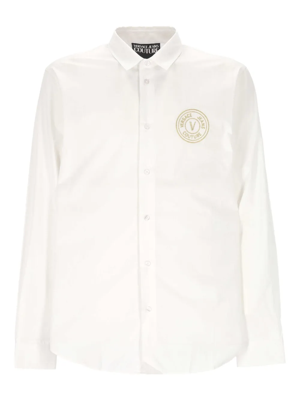 Рубашка с вышитым логотипом Versace Jeans Couture, нейтральный 
Рубашка с вышитым логотипом Versace Jeans Couture, нейтральный
