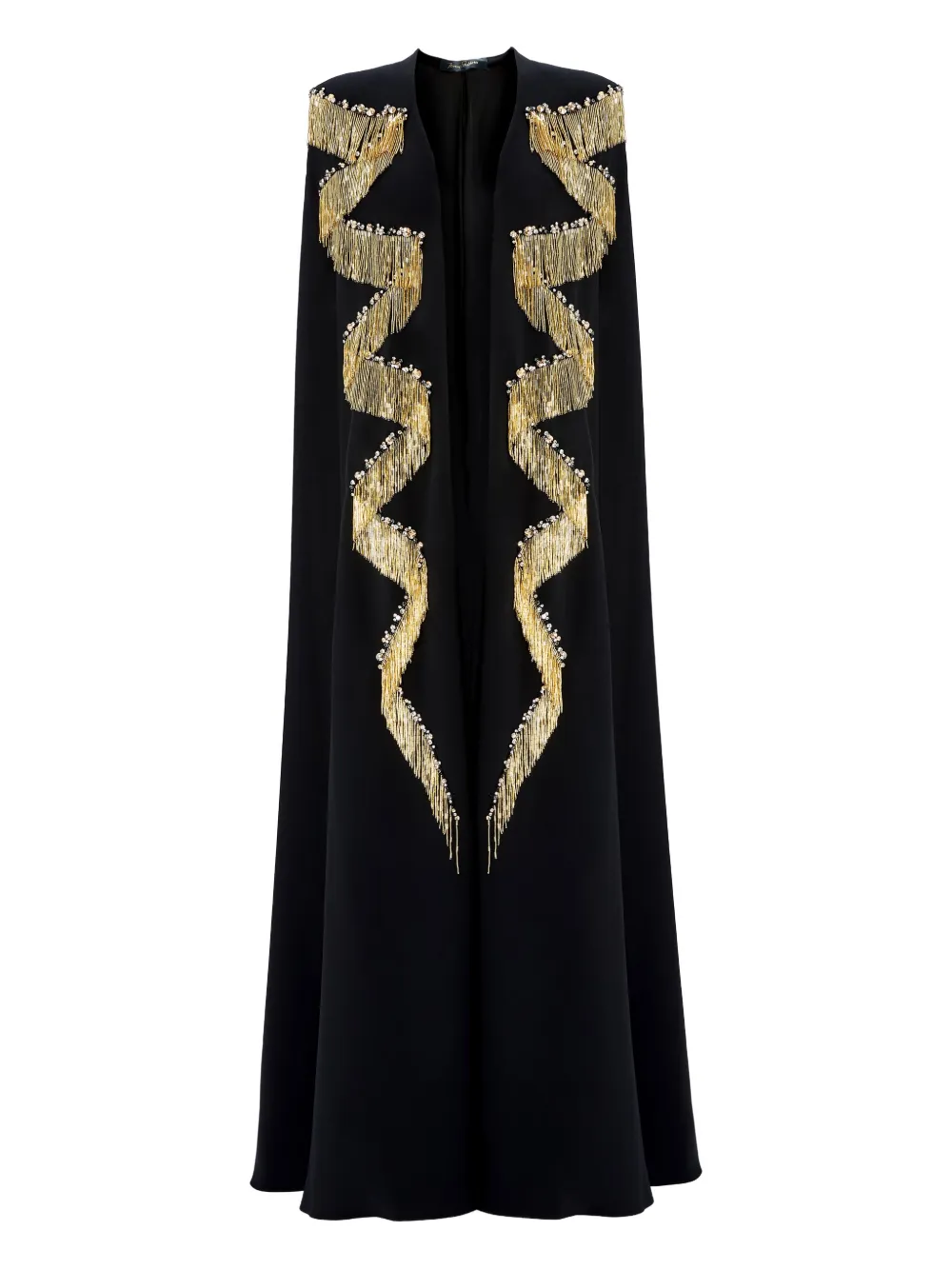 Платье fringe-embellished cape top Jenny Packham, черный 
Платье fringe-embellished cape top Jenny Packham, черный