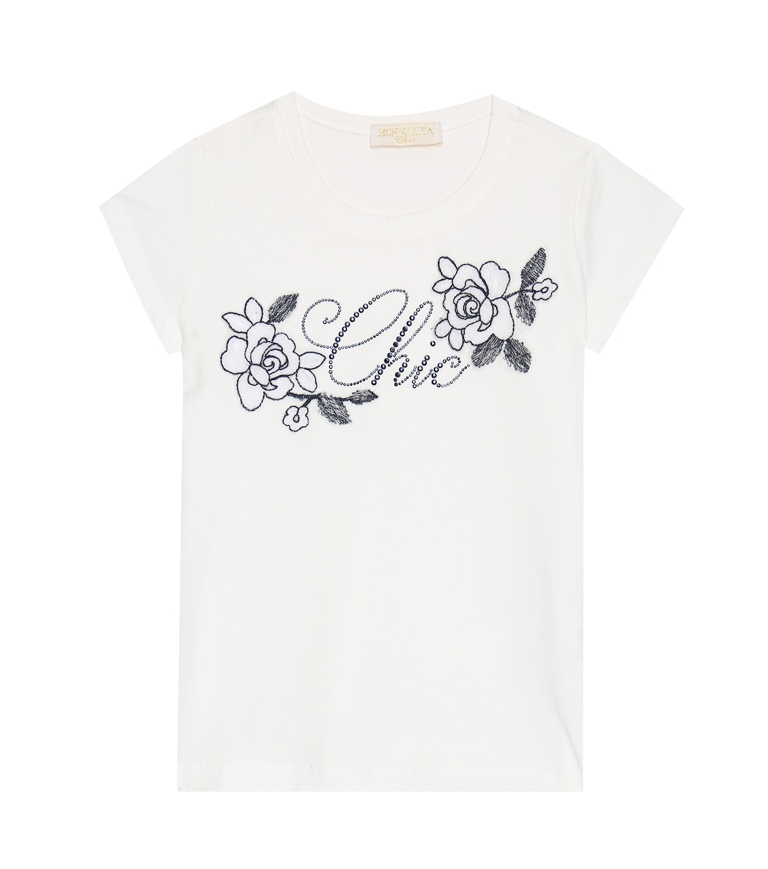 Футболка из эластичного хлопка с декоративным узором Monnalisa, белый
Футболка из эластичного хлопка с декоративным узором Monnalisa, белый