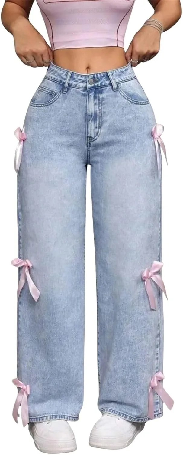 Женские джинсы Wide Leg с бантом, потертые, высокие Tinpia
Женские джинсы Wide Leg с бантом, потертые, высокие Tinpia