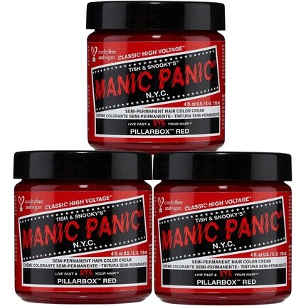 Краска для волос Manic Panic Pillarbox Red Classic Creme Vegan, красная полуперманентная краска для волос без жестокости, 118 мл
Краска для волос Manic Panic Pillarbox Red Classic Creme Vegan, красная полуперманентная краска для волос без жестокости, 118 мл