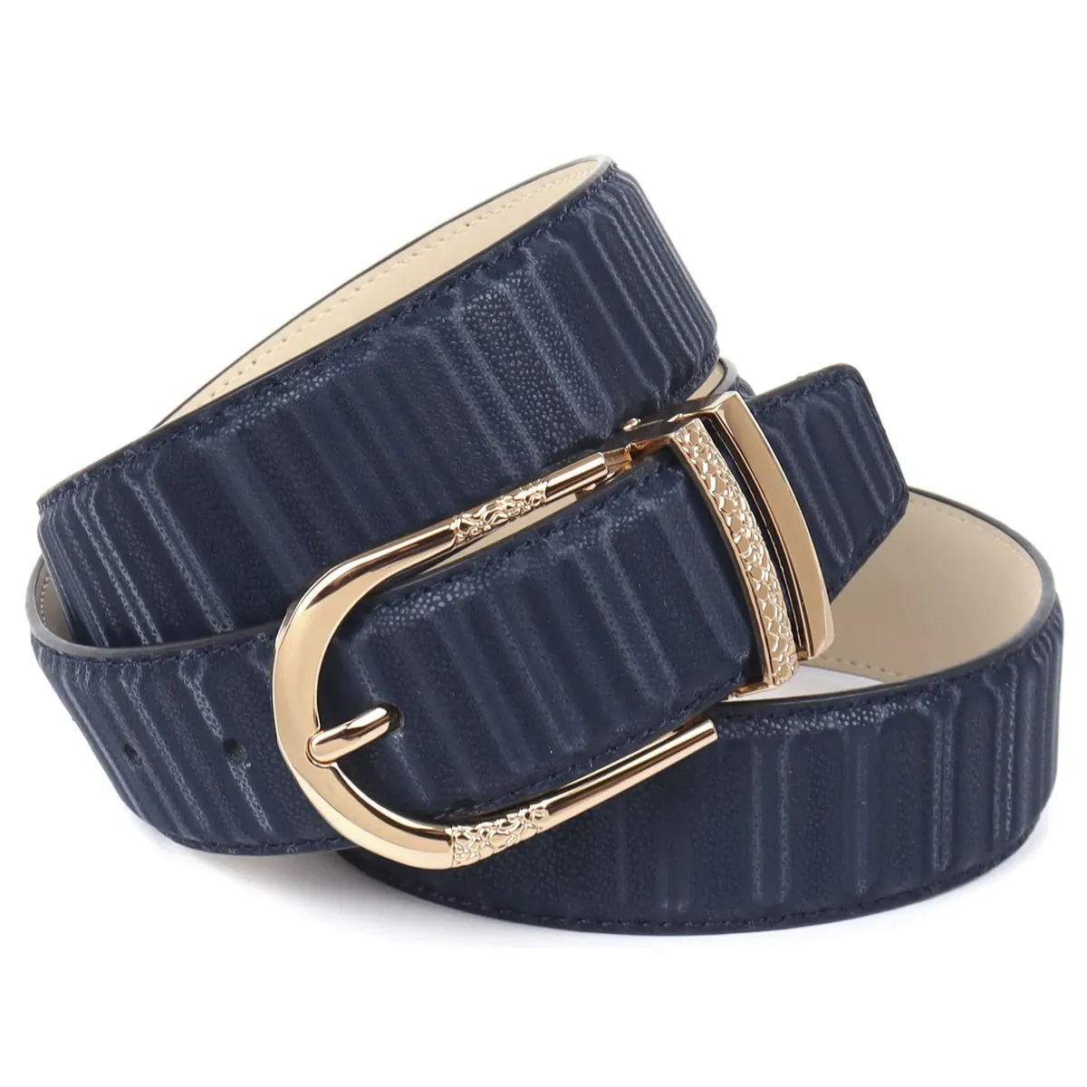 Кожаный ремень Anthoni Crown с изящной пряжкой золотого цвета, синий
Кожаный ремень Anthoni Crown с изящной пряжкой золотого цвета, синий