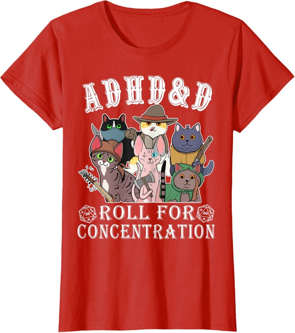 Женская футболка Funny Tees Gamer RPG Apparel Cats RPG Gamer Roll For Concentration D20 Dice Nerdy, красный
Женская футболка Funny Tees Gamer RPG Apparel Cats RPG Gamer Roll For Concentration D20 Dice Nerdy, красный