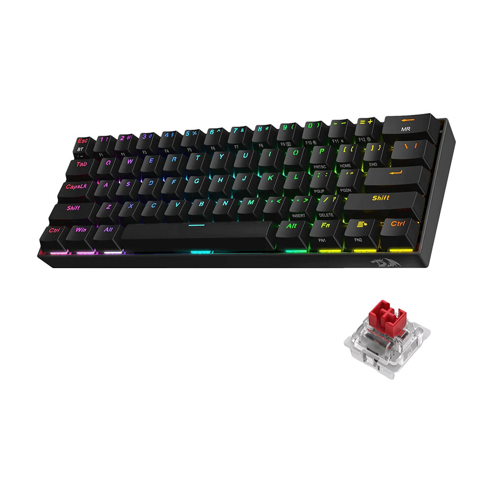 Клавиатура игровая беспроводная Redragon Draconic K530 Pro, Red, черный, английская раскладка 
Клавиатура игровая беспроводная Redragon Draconic K530 Pro, Red, черный, английская раскладка