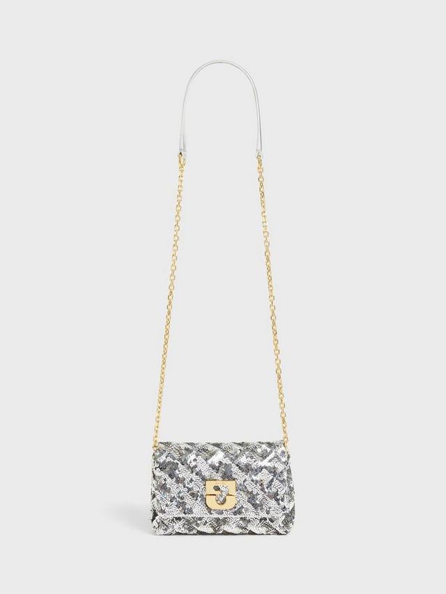 Мини-поясная сумка кроссбоди с пайетками Gerard Darel, Silver
Мини-поясная сумка кроссбоди с пайетками Gerard Darel, Silver
