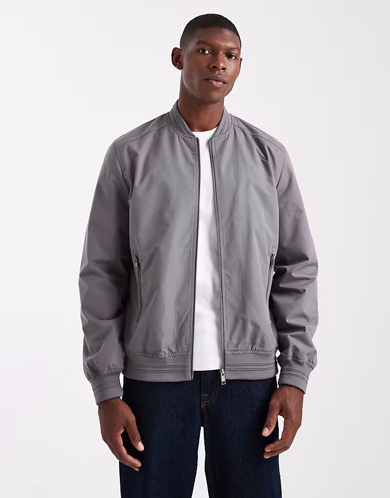 Потертая куртка-бомбер на молнии спереди с карманами сланцево-серого цвета Threadbare
Потертая куртка-бомбер на молнии спереди с карманами сланцево-серого цвета Threadbare