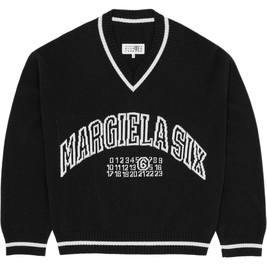 V-образный вырез вязаный свитер MM6 Maison Margiela, черный
V-образный вырез вязаный свитер MM6 Maison Margiela, черный