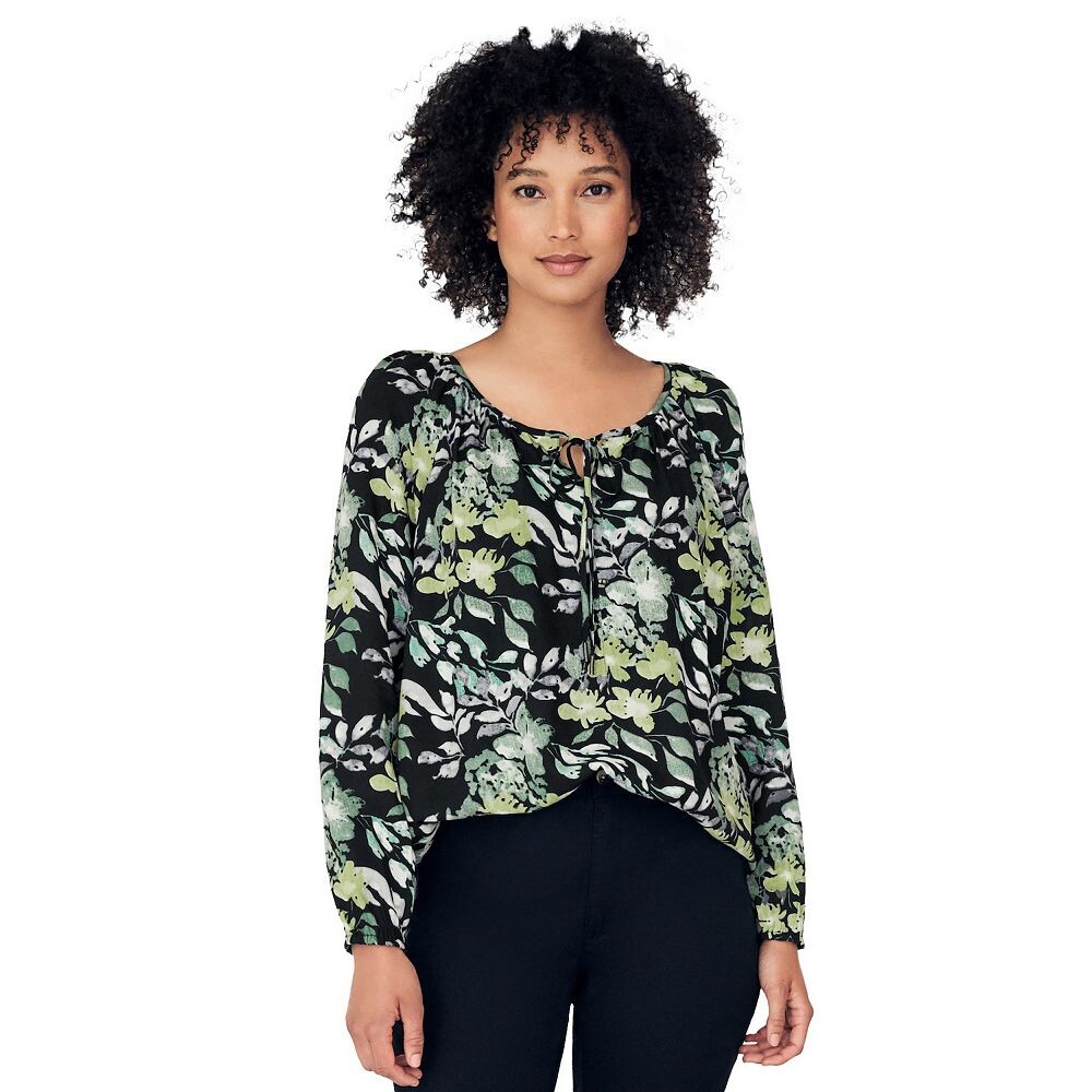 Женская крестьянская туника больших размеров Ellos с завязками на воротнике, цвет Black Multi Green
Женская крестьянская туника больших размеров Ellos с завязками на воротнике, цвет Black Multi Green