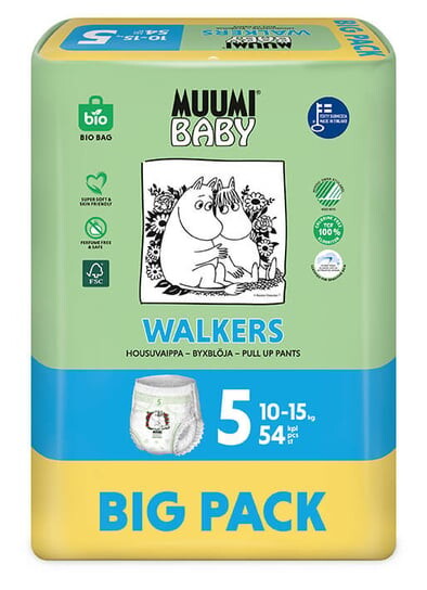 Ходунки 5, Экологические подгузники 10-15 кг, 54 шт. Muumi
Ходунки 5, Экологические подгузники 10-15 кг, 54 шт. Muumi