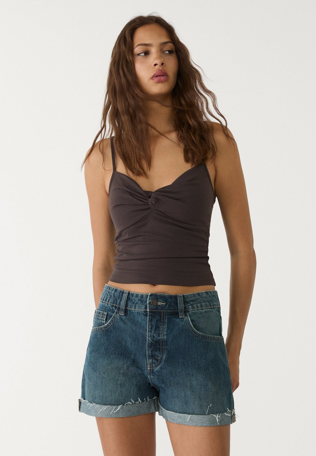 Джинсовые шорты Stradivarius, цвет Blue Denim
Джинсовые шорты Stradivarius, цвет Blue Denim