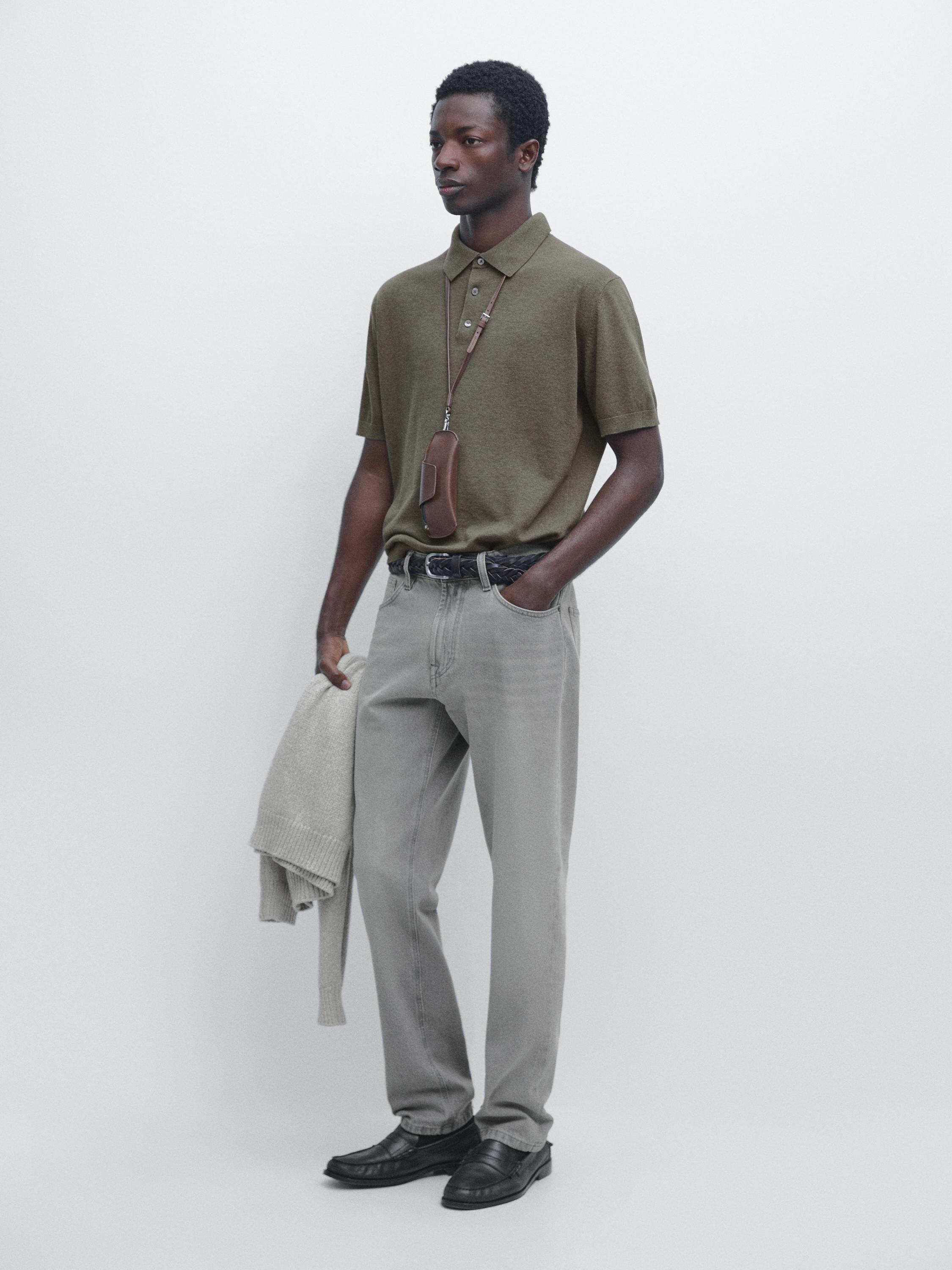 Вязаный хлопковый свитер-поло Massimo Dutti, green marl
Вязаный хлопковый свитер-поло Massimo Dutti, green marl