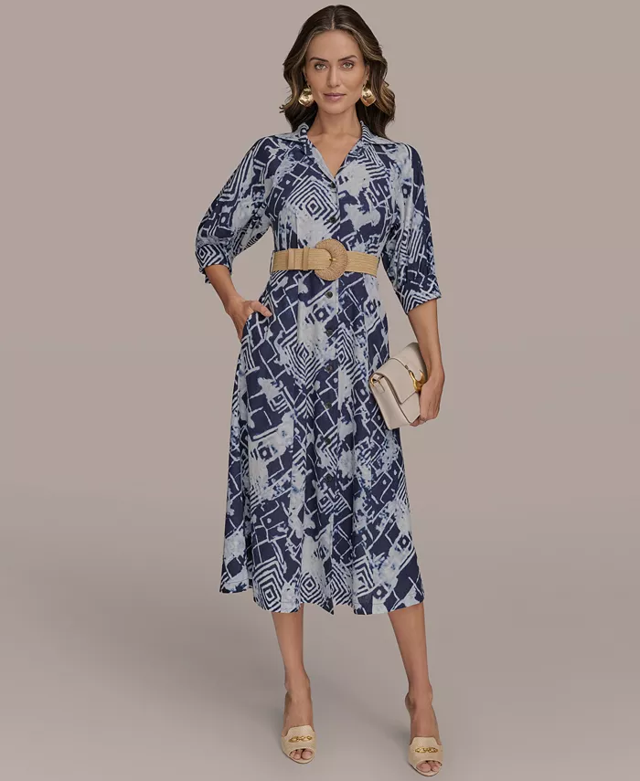 Женское платье-рубашка миди с поясом Donna Karan New York, синий
Женское платье-рубашка миди с поясом Donna Karan New York, синий