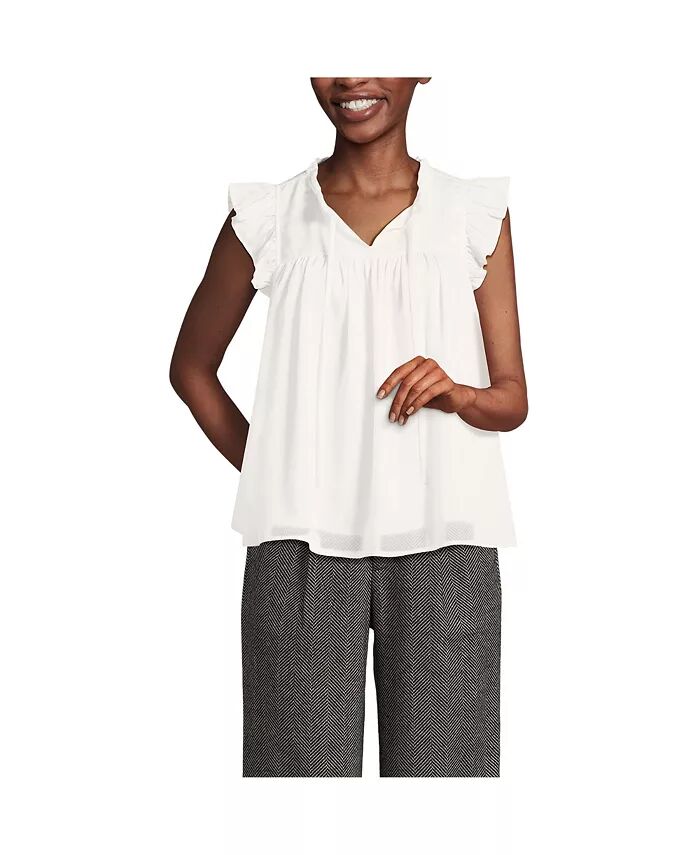 Женская атласная блузка с разрезом на горловине и оборками Lands' End, слоновая кость/кремовый
Женская атласная блузка с разрезом на горловине и оборками Lands' End, слоновая кость/кремовый