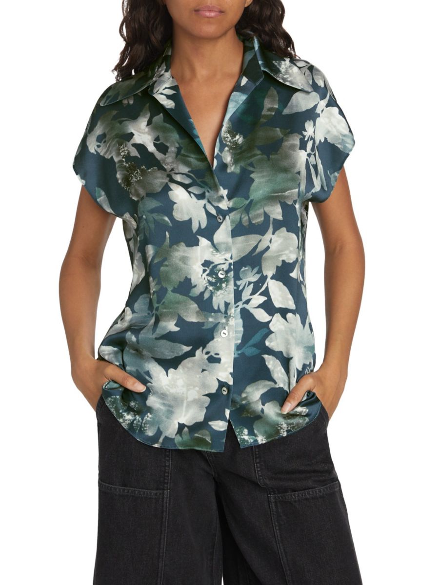 Рубашка из мерцающего шелка Vince, цвет Deep Sea
Рубашка из мерцающего шелка Vince, цвет Deep Sea