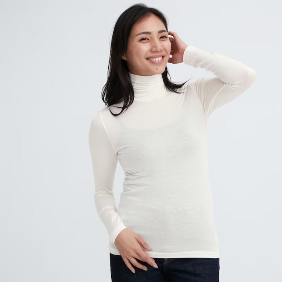 Водолазка Uniqlo Heattech Ultra Light, молочно-белый
Водолазка Uniqlo Heattech Ultra Light, молочно-белый