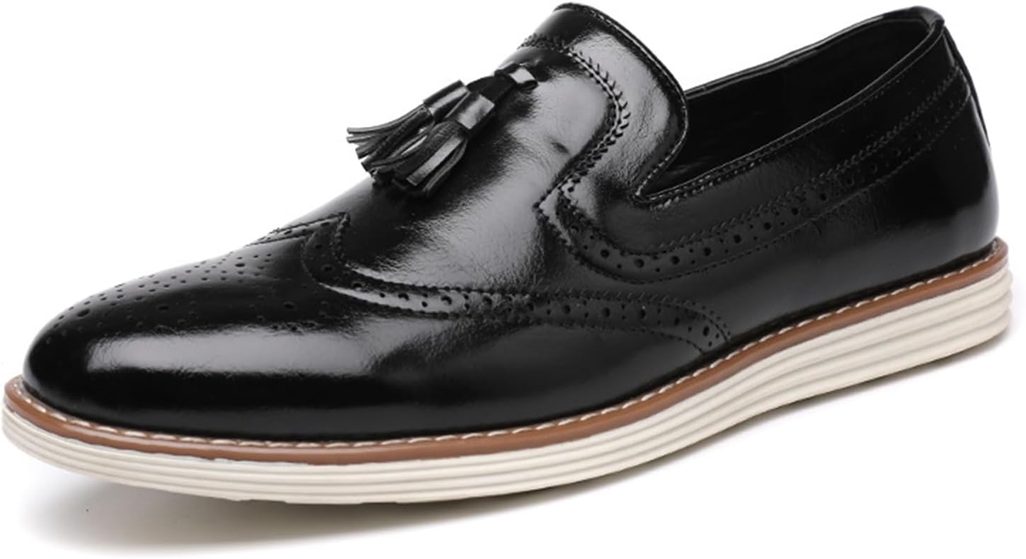 Мужские ручной работы кожаные лоферы-броги с кисточкой, удобная противоскользящая толстая подошва, без шнурков, броги с крыльями, деловые туфли-лоферы для работы, вождения и вечеринок Neuugo, черный
Мужские ручной работы кожаные лоферы-броги с кисточкой, удобная противоскользящая толстая подошва, без шнурков, броги с крыльями, деловые туфли-лоферы для работы, вождения и вечеринок Neuugo, черный