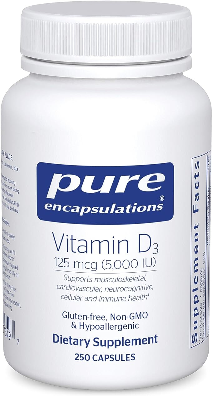 Pure Encapsulations Витамин D3 125 мкг (5000 МЕ) 250 капсул
Pure Encapsulations Витамин D3 125 мкг (5000 МЕ) 250 капсул