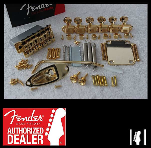 Комплект тремоло Fender Stratocaster GOLD 2 3/16" с тюнерами для страт-гитары США 005-3275-000 Standard Stratocaster Bridge Assembly
Комплект тремоло Fender Stratocaster GOLD 2 3/16" с тюнерами для страт-гитары США 005-3275-000 Standard Stratocaster Bridge Assembly