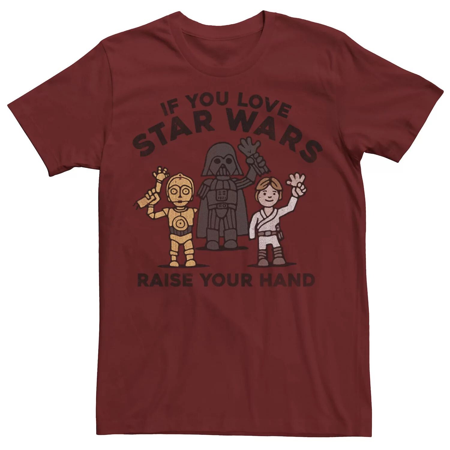 Мужская футболка с рисунком «Поднимите руку» Star Wars
Мужская футболка с рисунком «Поднимите руку» Star Wars