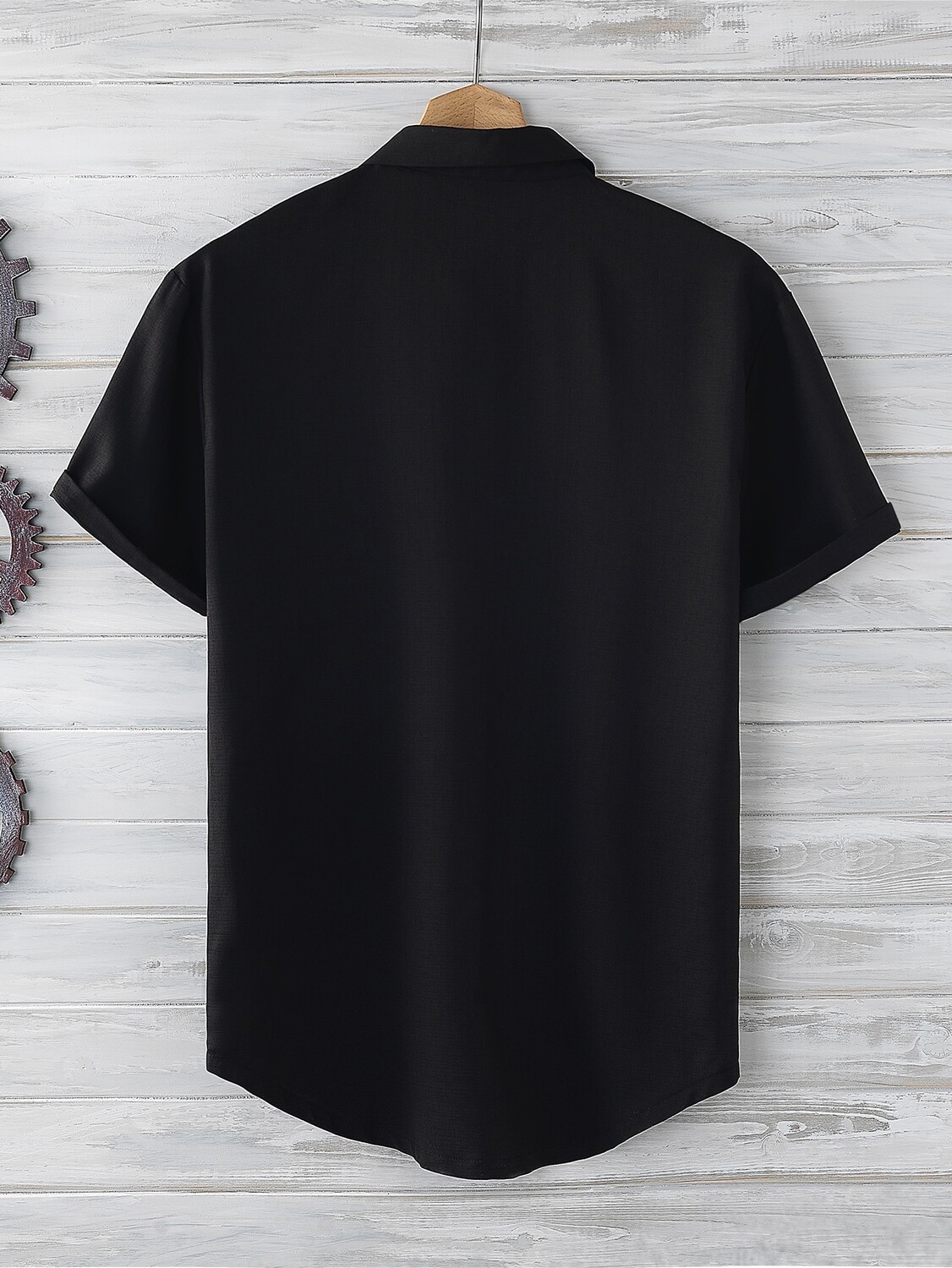 Мужская рубашка Homme, пуговицы спереди, закругленный низ Manfinity, черный 
Мужская рубашка Homme, пуговицы спереди, закругленный низ Manfinity, черный