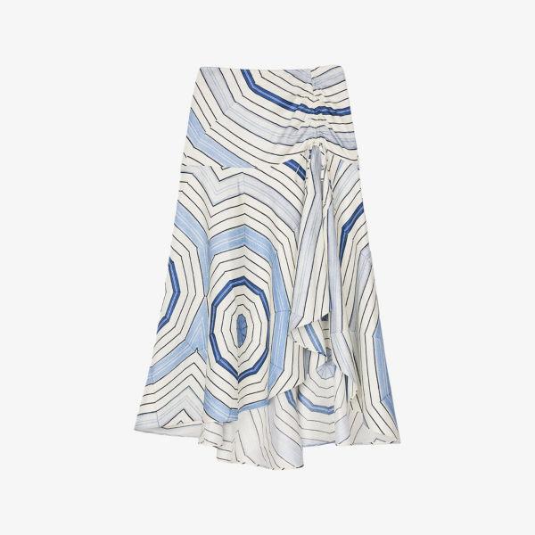 Юбка макси Sandro со спиральным узором асимметричная, синий
Юбка макси Sandro со спиральным узором асимметричная, синий