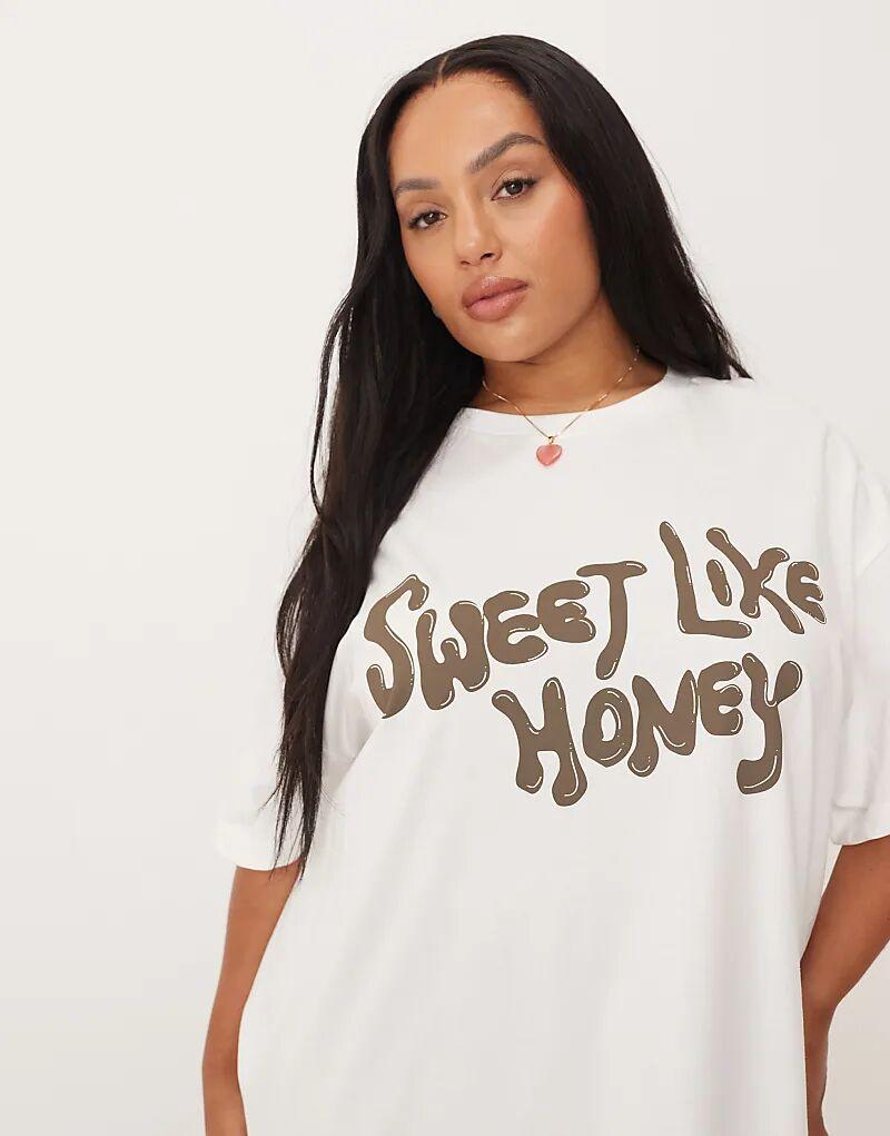 Футболка свободного кроя ASOS DESIGN Curve с графическим слоганом «Sweet Like Honey» кремового цвета
Футболка свободного кроя ASOS DESIGN Curve с графическим слоганом «Sweet Like Honey» кремового цвета
