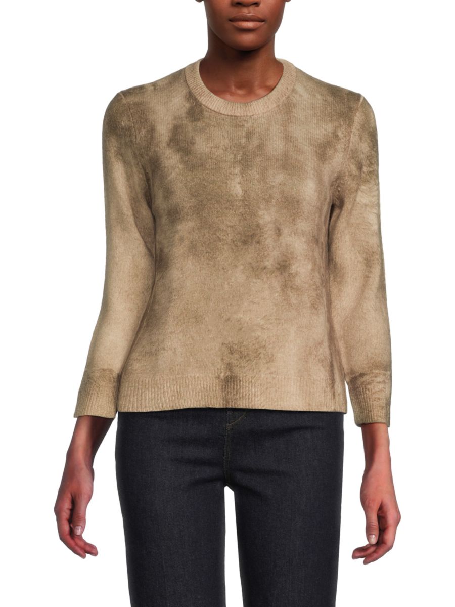 Топ из шерсти и кашемира с принтом тай-дай Theory, цвет Palomino 
Топ из шерсти и кашемира с принтом тай-дай Theory, цвет Palomino