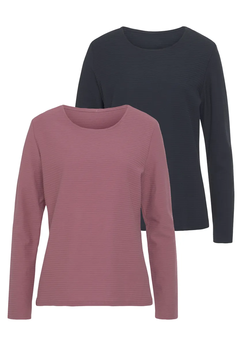 Рубашка LASCANA с длинными рукавами из структурированной ткани, синий
Рубашка LASCANA с длинными рукавами из структурированной ткани, синий