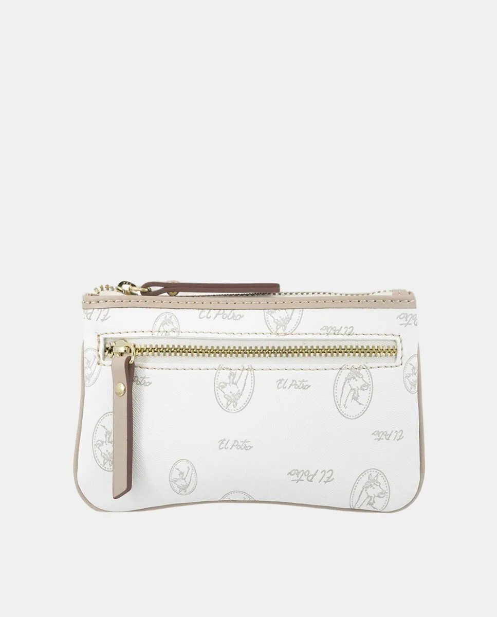 Коричневый двойной кошелек с кольцом для ключей из кожи и холста El Potro, белый
Коричневый двойной кошелек с кольцом для ключей из кожи и холста El Potro, белый