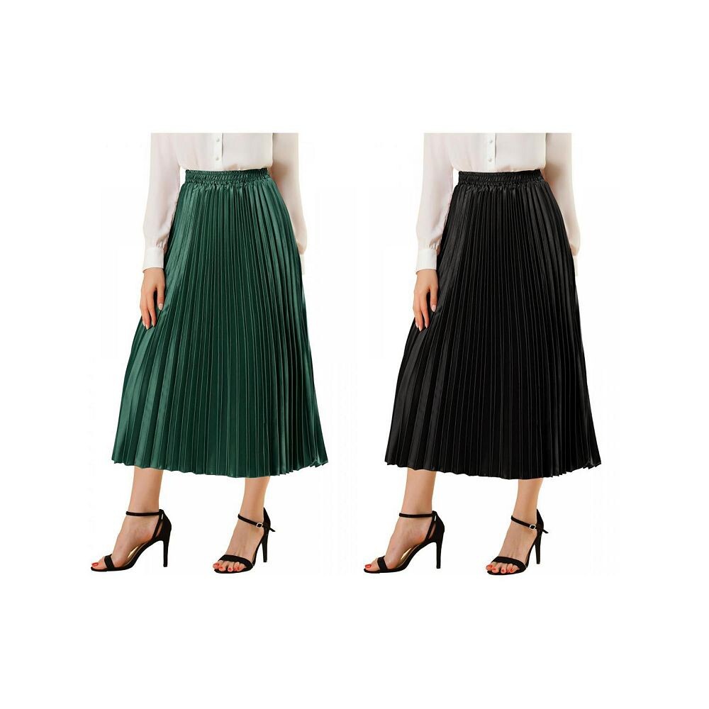 2 упаковки женских блестящих плиссированных миди-юбок металлик с эластичной резинкой на талии ALLEGRA K, цвет Black And Drak Green
2 упаковки женских блестящих плиссированных миди-юбок металлик с эластичной резинкой на талии ALLEGRA K, цвет Black And Drak Green