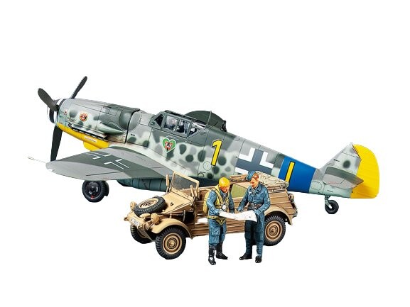 Набор Messerschmitt Bf109 G-6 и Kübelwagen Type 82 1:48 Tamiya 25204
Набор Messerschmitt Bf109 G-6 и Kübelwagen Type 82 1:48 Tamiya 25204