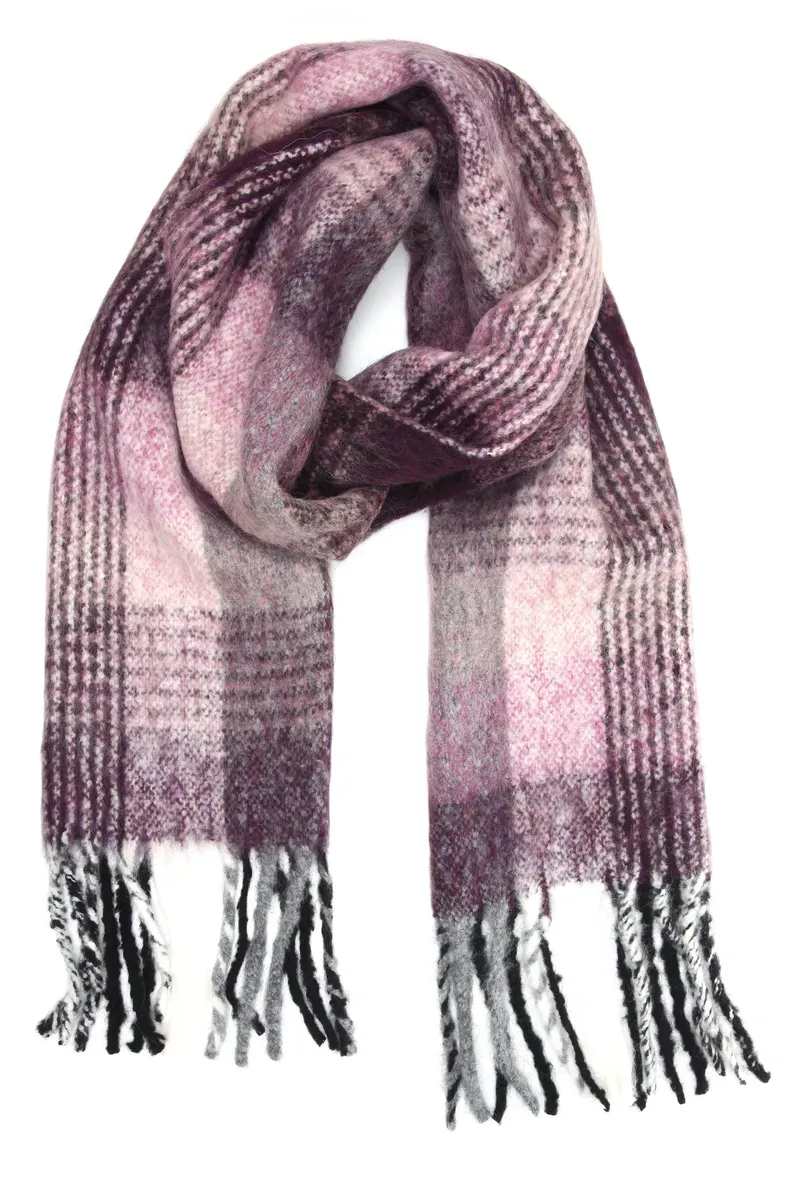 COLLEZIONE ALESSANDRO модный шарф "Beth" в клетку с бахромой, бордовый 
COLLEZIONE ALESSANDRO модный шарф "Beth" в клетку с бахромой, бордовый