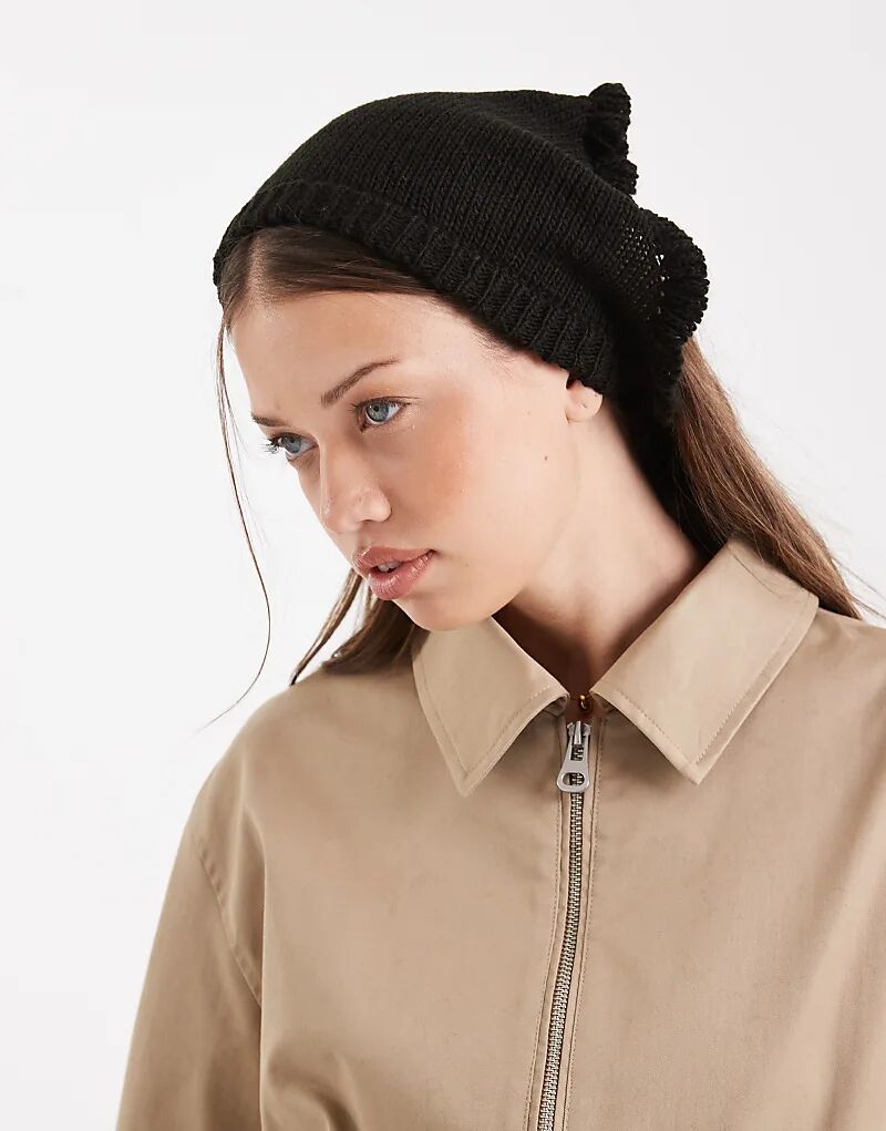 Вязаный платок на голову Miss Selfridge с оборкой, черный
Вязаный платок на голову Miss Selfridge с оборкой, черный