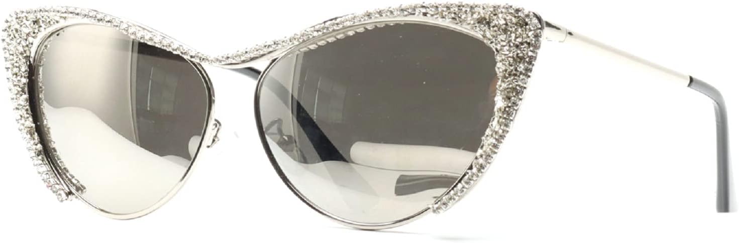Женские солнцезащитные очки в стиле ретро с металлической оправой и блестящими кристаллами, в форме «кошачий глаз», со стразами и бриллиантами, для вечеринок, с защитой от УФ-излучения mincl, Silver&crystal
Женские солнцезащитные очки в стиле ретро с металлической оправой и блестящими кристаллами, в форме «кошачий глаз», со стразами и бриллиантами, для вечеринок, с защитой от УФ-излучения mincl, Silver&crystal